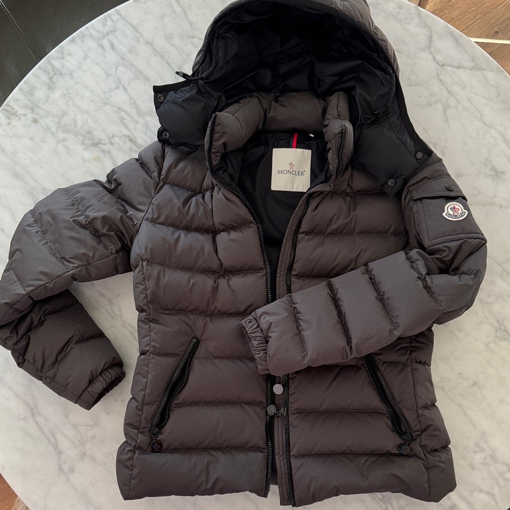 Moncler Charcoal Hooded Puffer Jacket